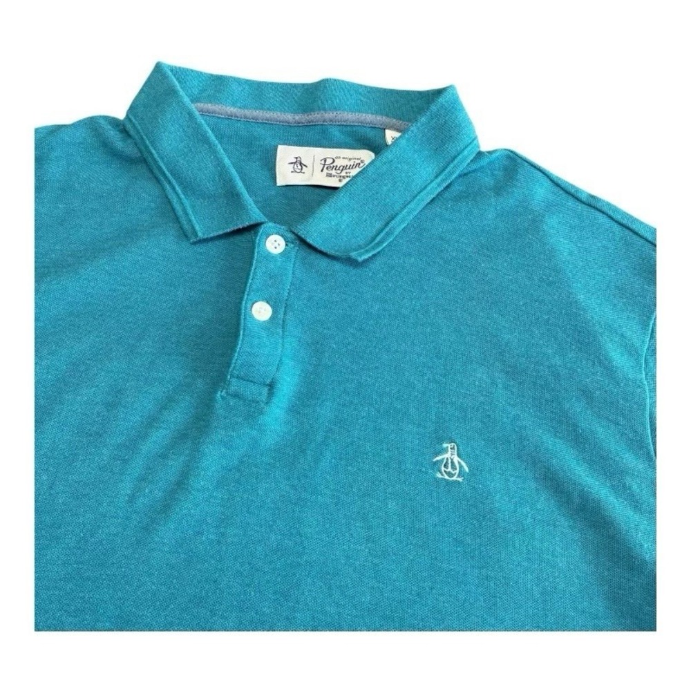 Penguin Munsingwear Polo Shirt Mens Size XL Blue Casual Short Sleeve *